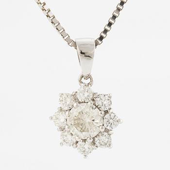 Hänge med kedja 18K vitguld med briljantslipade diamanter.