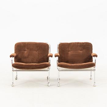 Armchairs, 2 pcs "Eva", Lindlöfs Möbler, Lammhult, 1970s.