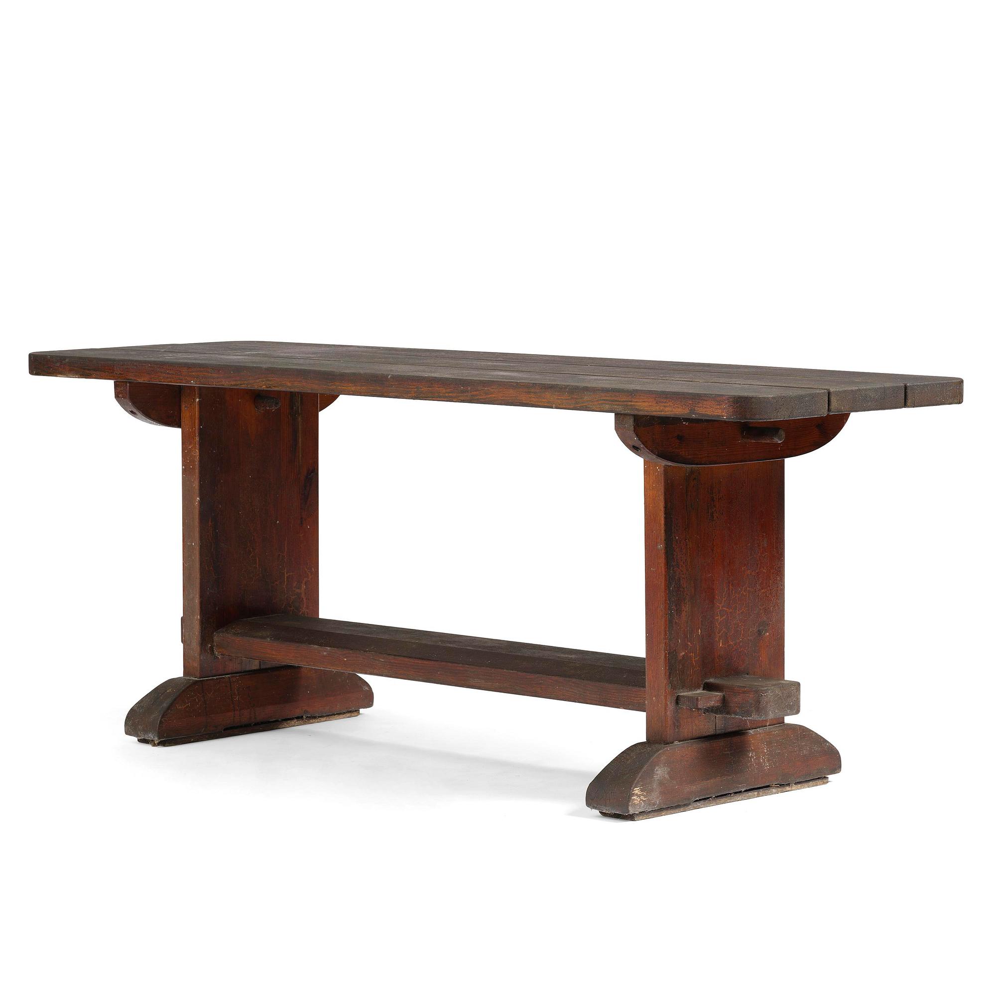 Axel Einar Hjorth, a stained pine "Skoga" table, Nordiska Kompaniet, Sweden, 1930s.