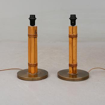 BORDSLAMPOR, 1 par, Bergboms, 1900-talets andra hälft.