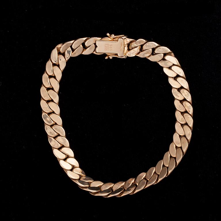 ARMBAND, 14K guld, finska kontrollstämplar KES. Vikt 17 g.