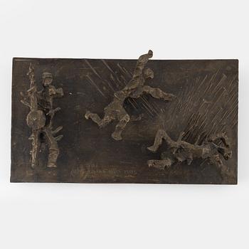 Bror Marklund, embossment, signed, bronze, measurements 48 x 26.5 cm.