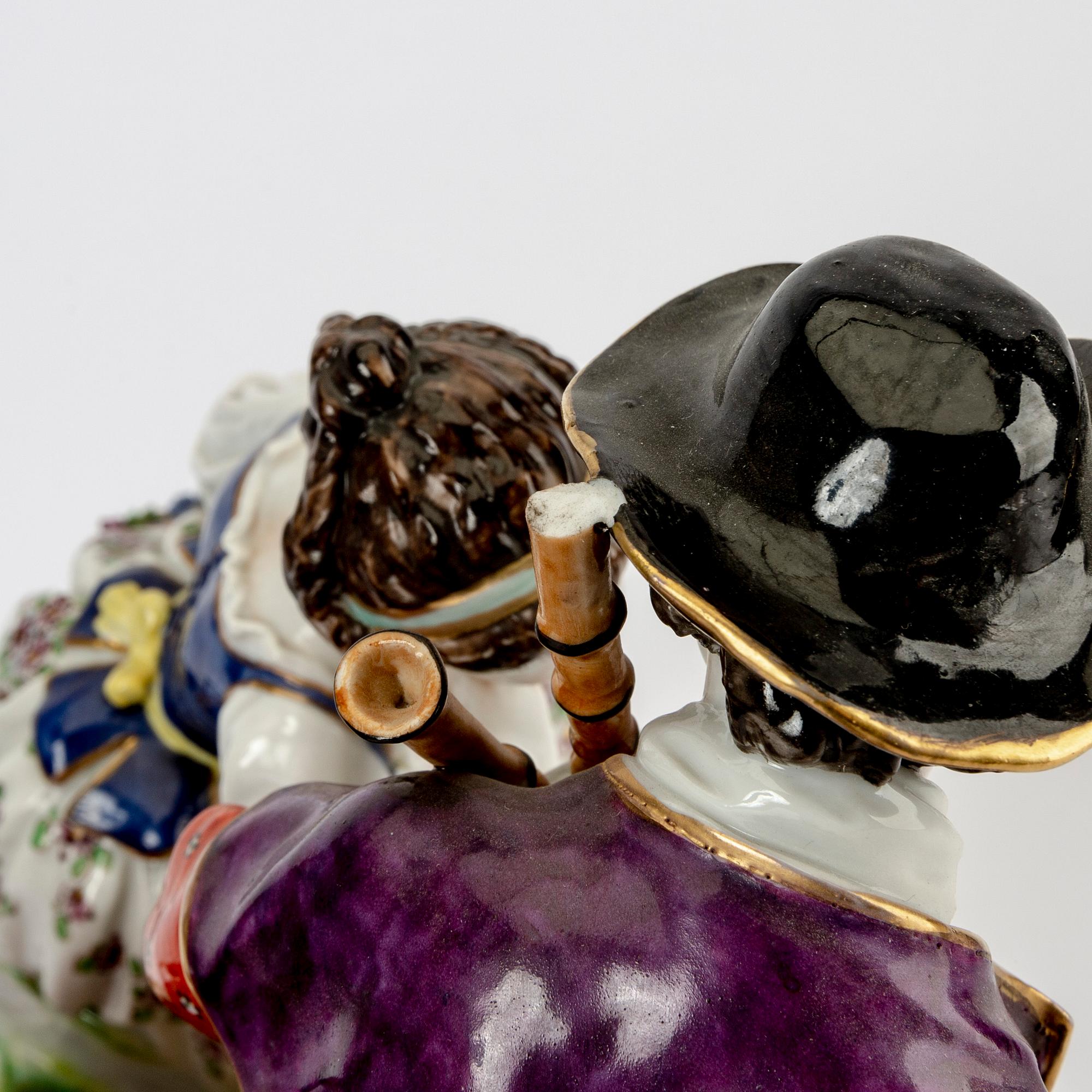 Figurgrupp Volkstedt Thüringen 1900-talets början porslin.