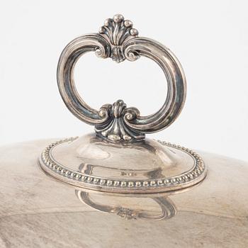 A silver plated cover, England around the year 1900.
