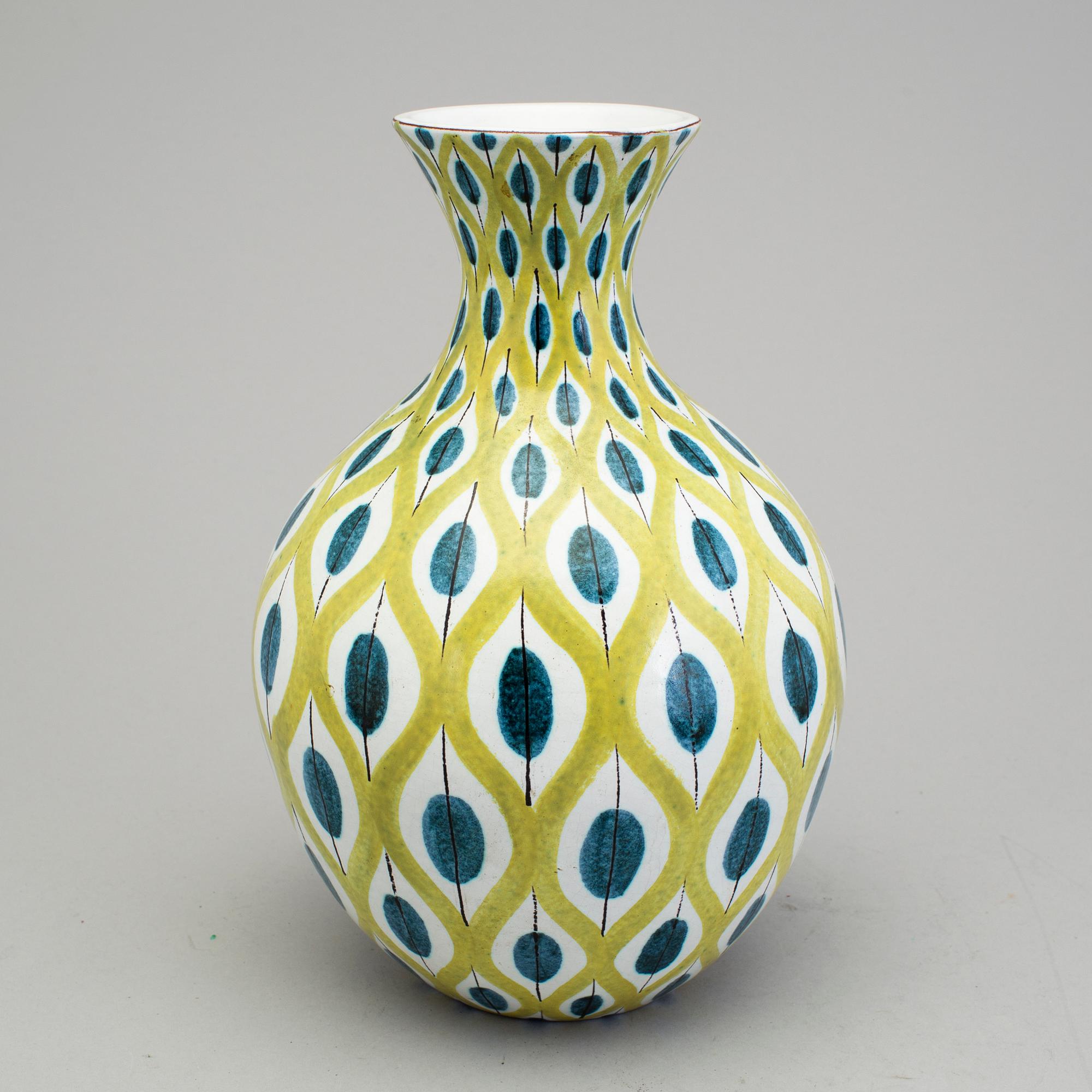 STIG LINDBERG, vas i fajans, Gustavsberg studio 1950-tal.