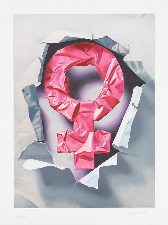 Yrjö Edelmann, "Female power wrapped in pink".