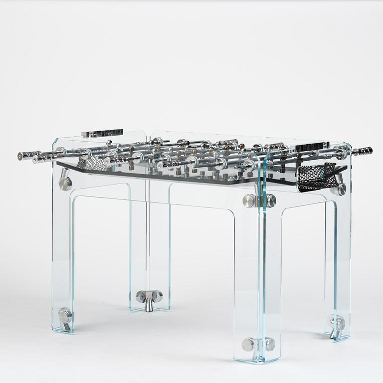 Adriano Design, foosball table, "Cristallino Classic", Teckell, Italy.
