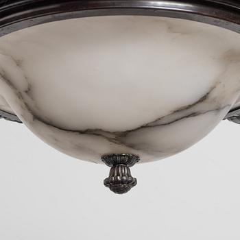 A alabaster ceiling lamp, 1920s.