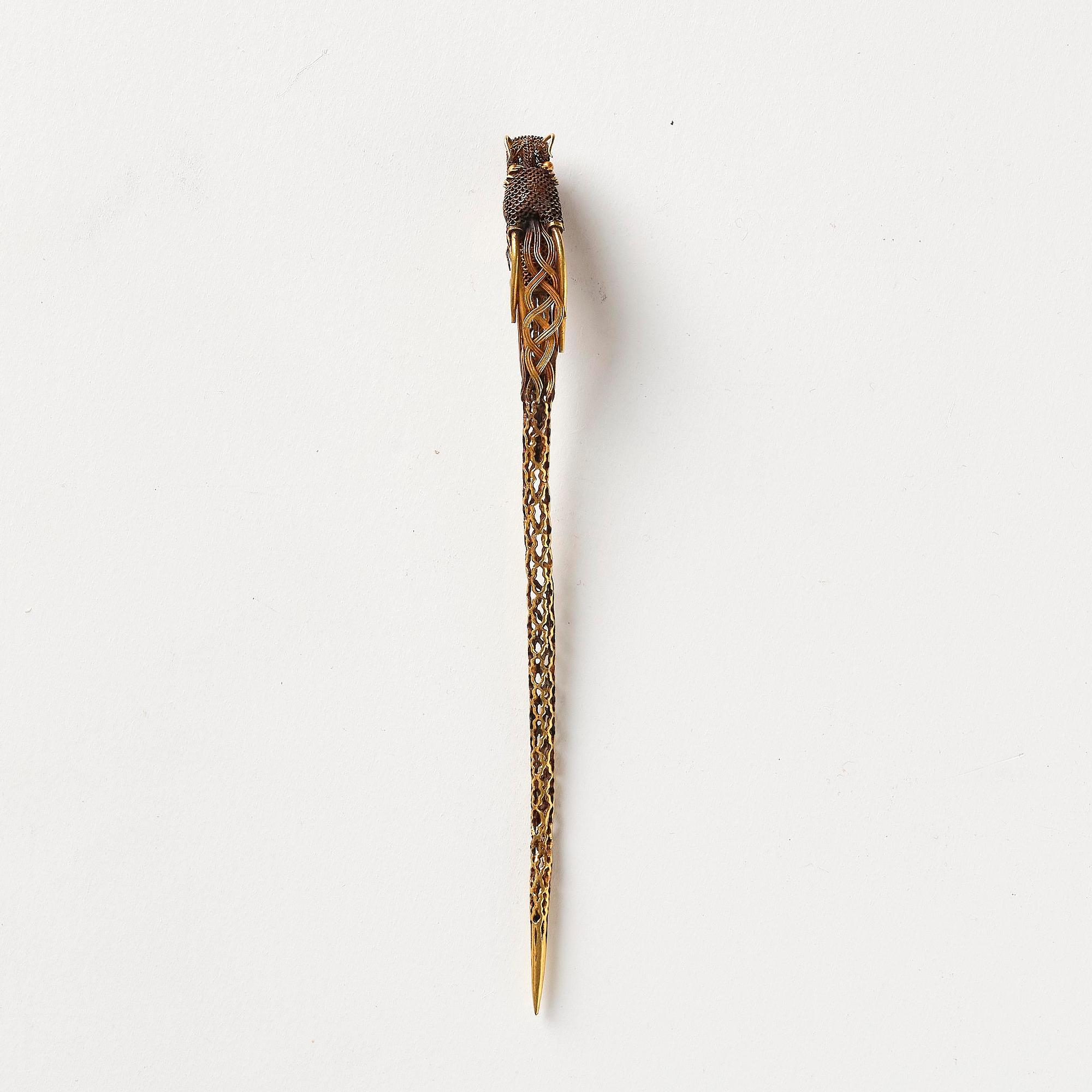 Hårnål, guld. Qingdynastin, Qianlong (1736-95).