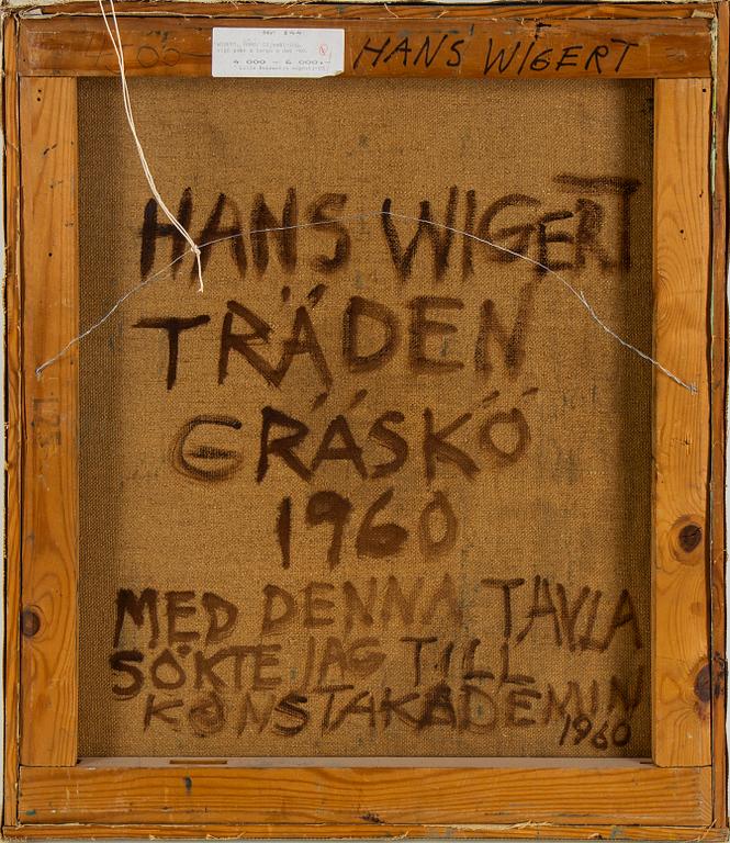 HANS WIGERT, oil on canvas, on verso signed and dated Gräskö 1960.