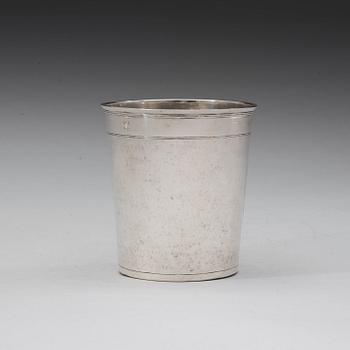 A Danish late 17th century silver beaker, marks of Jesper Hansen Rust, Odense 1699.