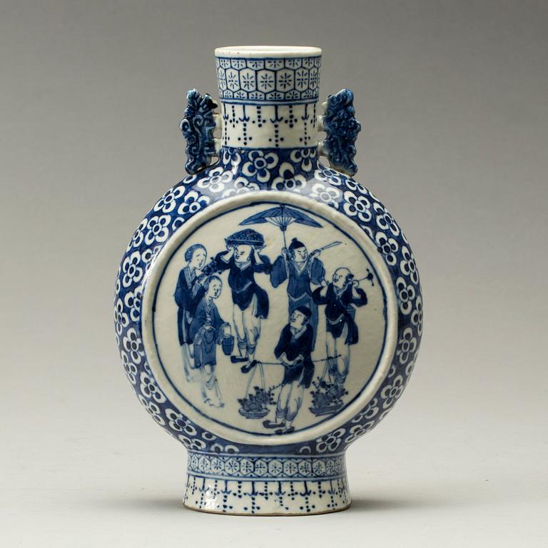 PILGRIMSFLASKA, porslin, 1800/1900-tal.