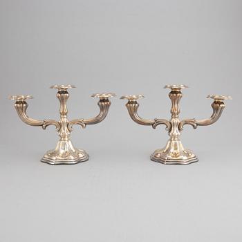 A pair of CG Hallberg silver Candelabras, 1952.