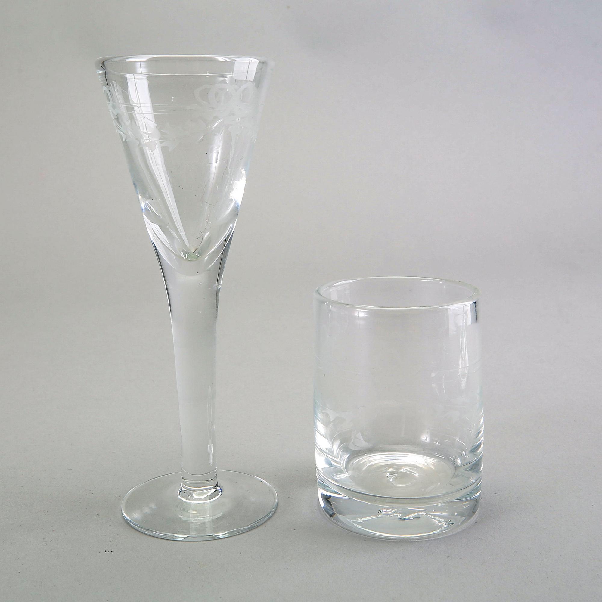 A 66 pcs "Antik" glass service from Reijmyre later part of the 20th century.