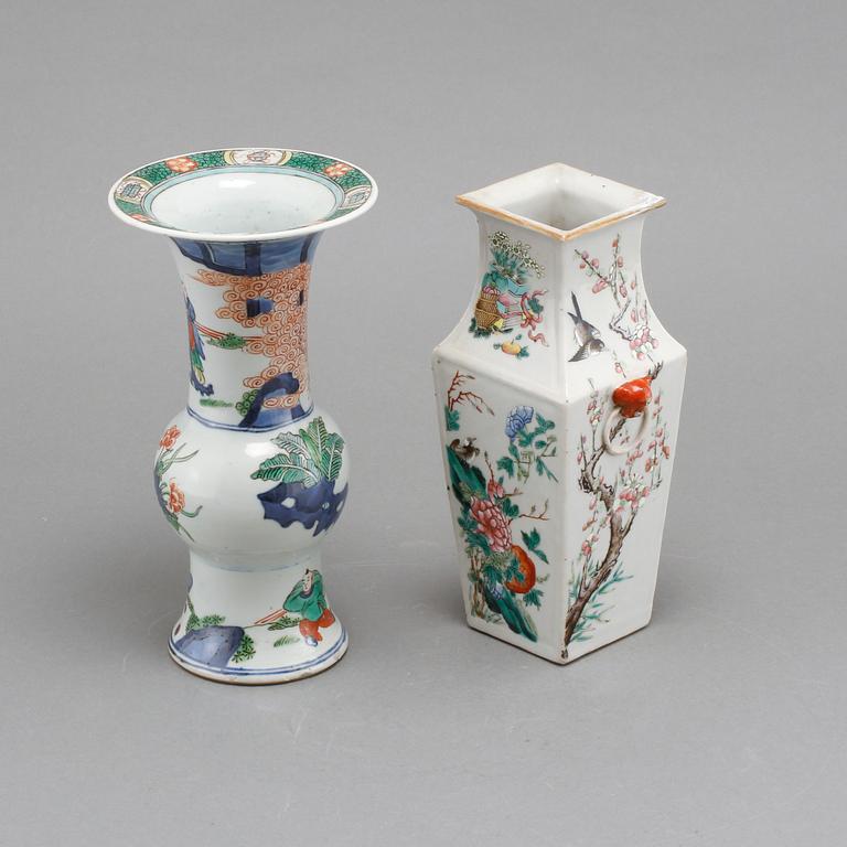 VASER, 2 st, porslin, Kina, 1800-tal.