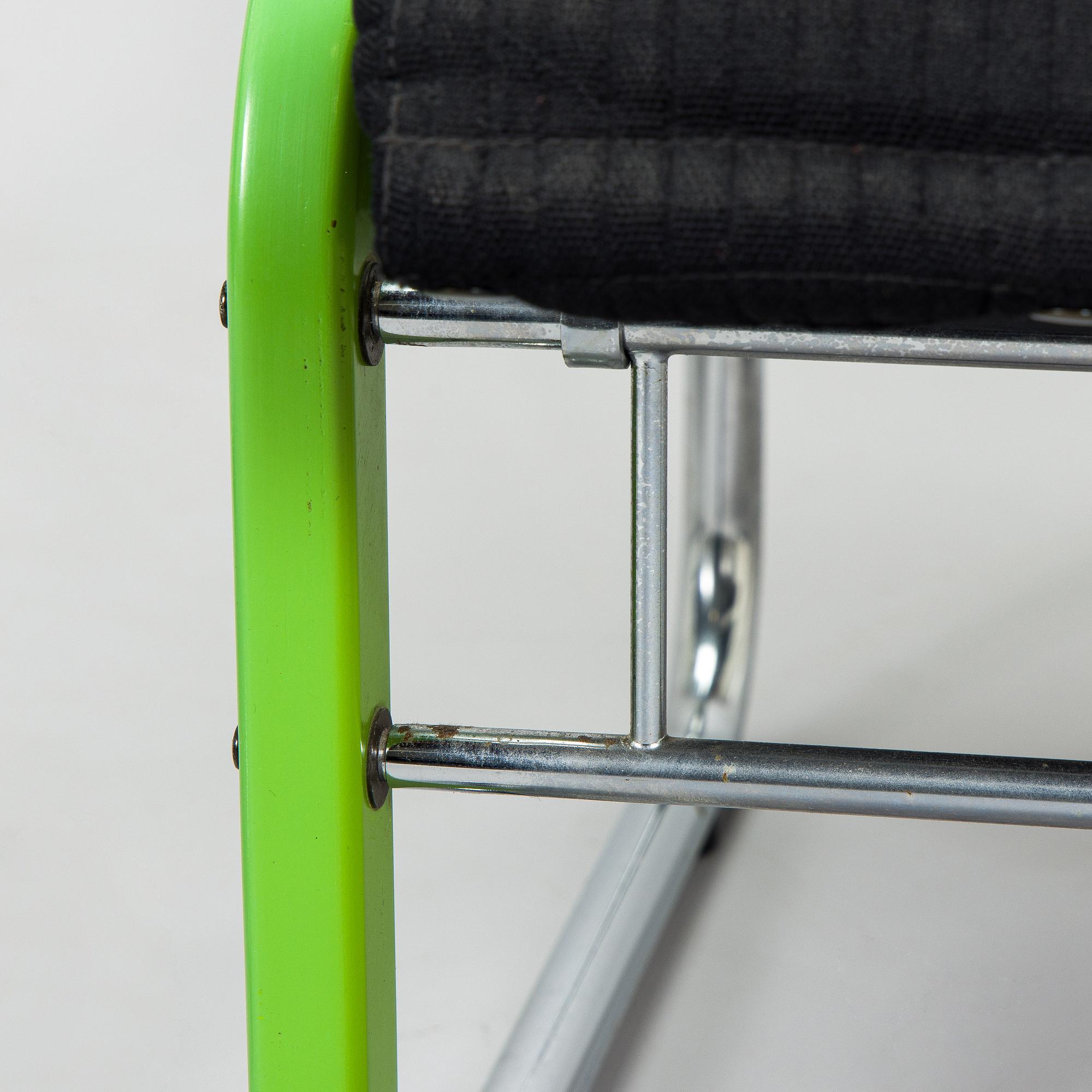 Yrjö Kukkapuro, A pair of 1980s 'Experiment' open armchairs for Avarte, Finland.