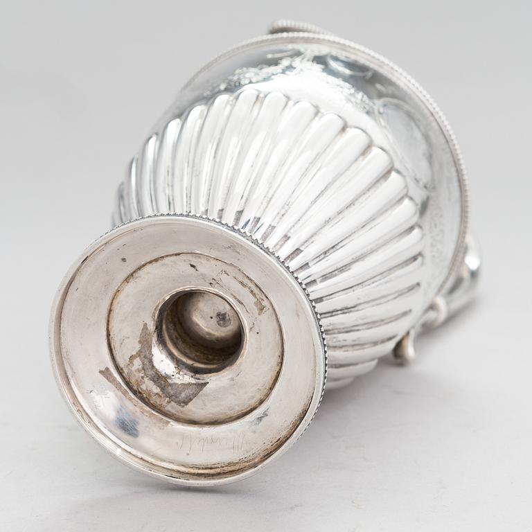 MARTIN, HALL & CO, A sterling silver pitcher, Sheffield 1873.