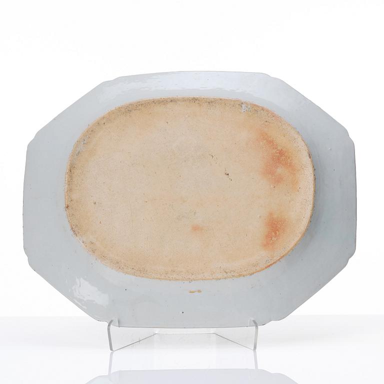 A pair of blue and white serving dishes, Qing dynasty, Qianlong (1736-95).