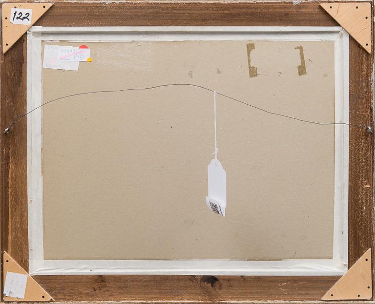 ERNST KROHN, öljy kankaalle, kiinnitetty levylle.