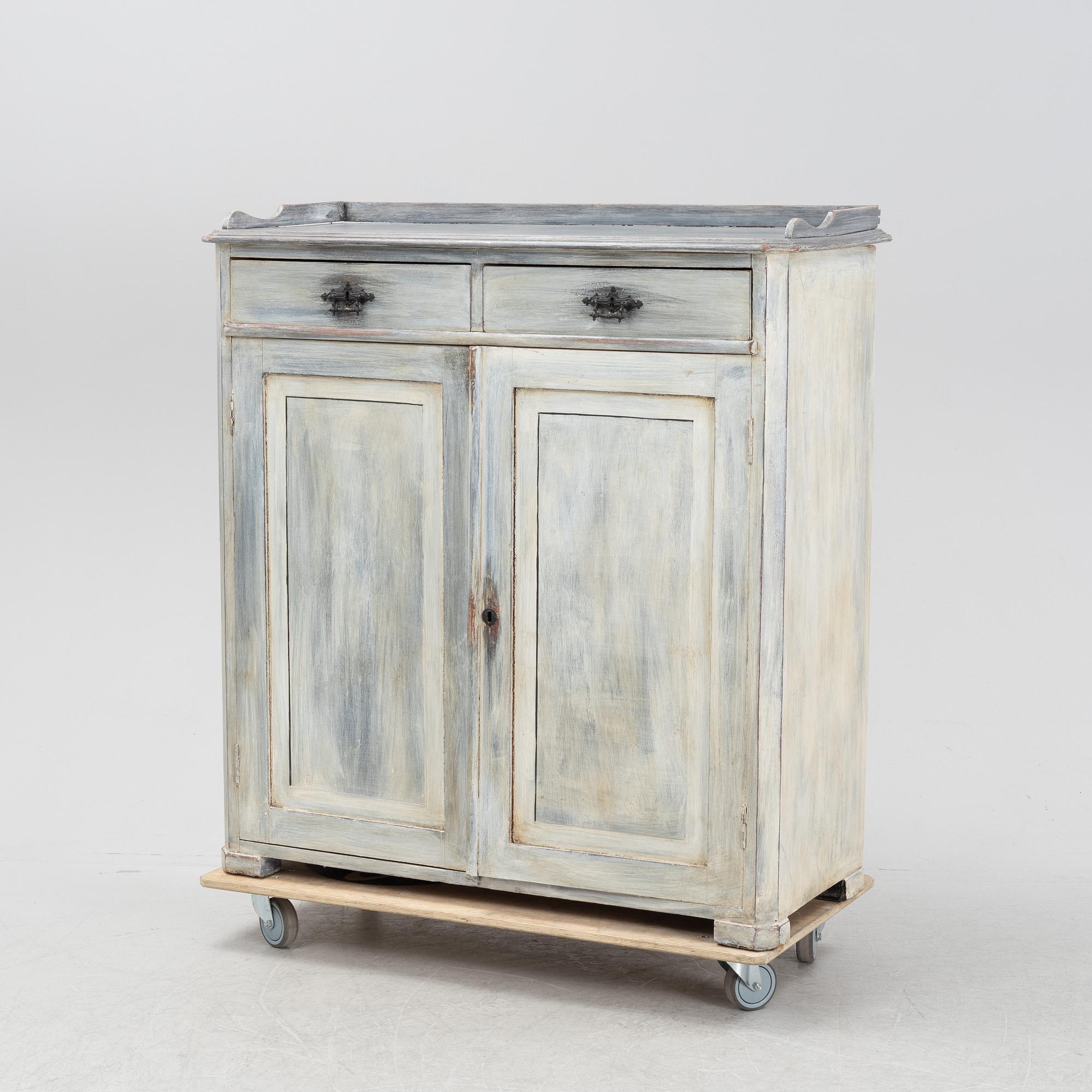 A painted cupboard, late 19th Century.