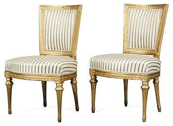 884. A pair of Gustavian chairs by J. E. Höglander.