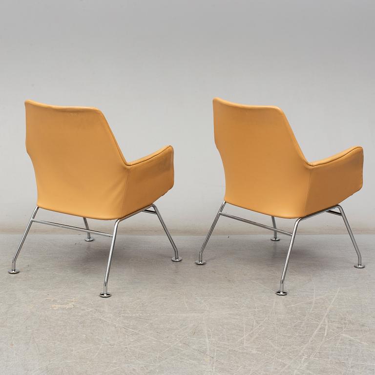 A set of six Bruno Mathsson "Mirja" armchairs for Dux, Sweden.