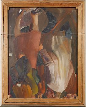 OKÄND KONSTNÄR, olja på duk, signerad L Burgess, 1900-tal.