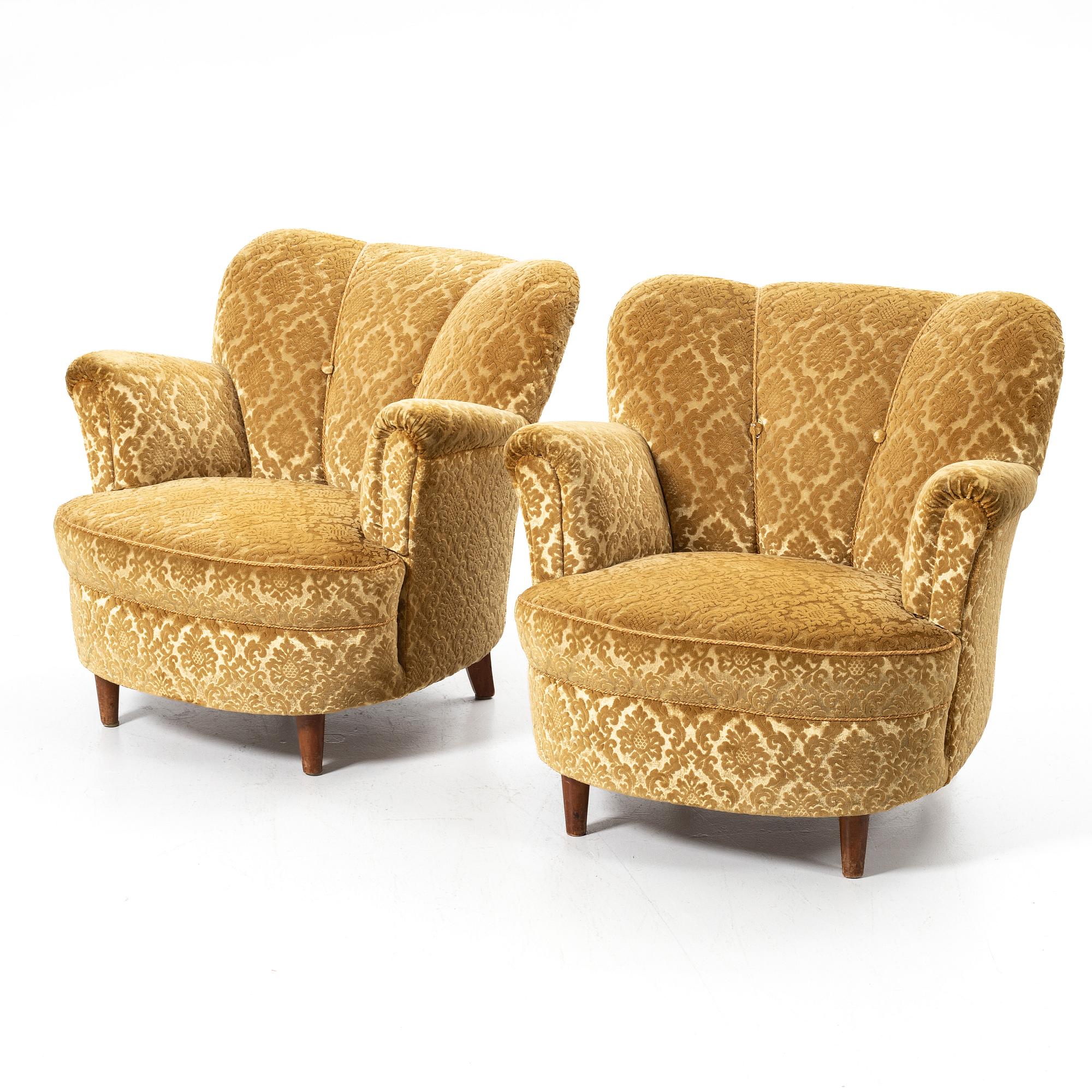Armchairs, a pair, Swedish Modern, 1940s.