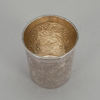 BÄGARE, silver, Moskva 1751. Vikt 87 g.