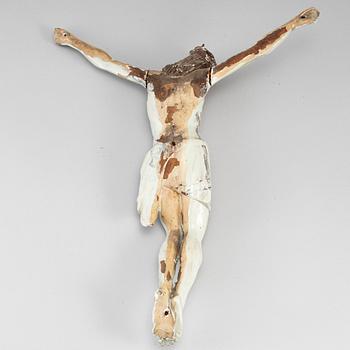 A paintied wood figure of Christ, 18th/19th century.