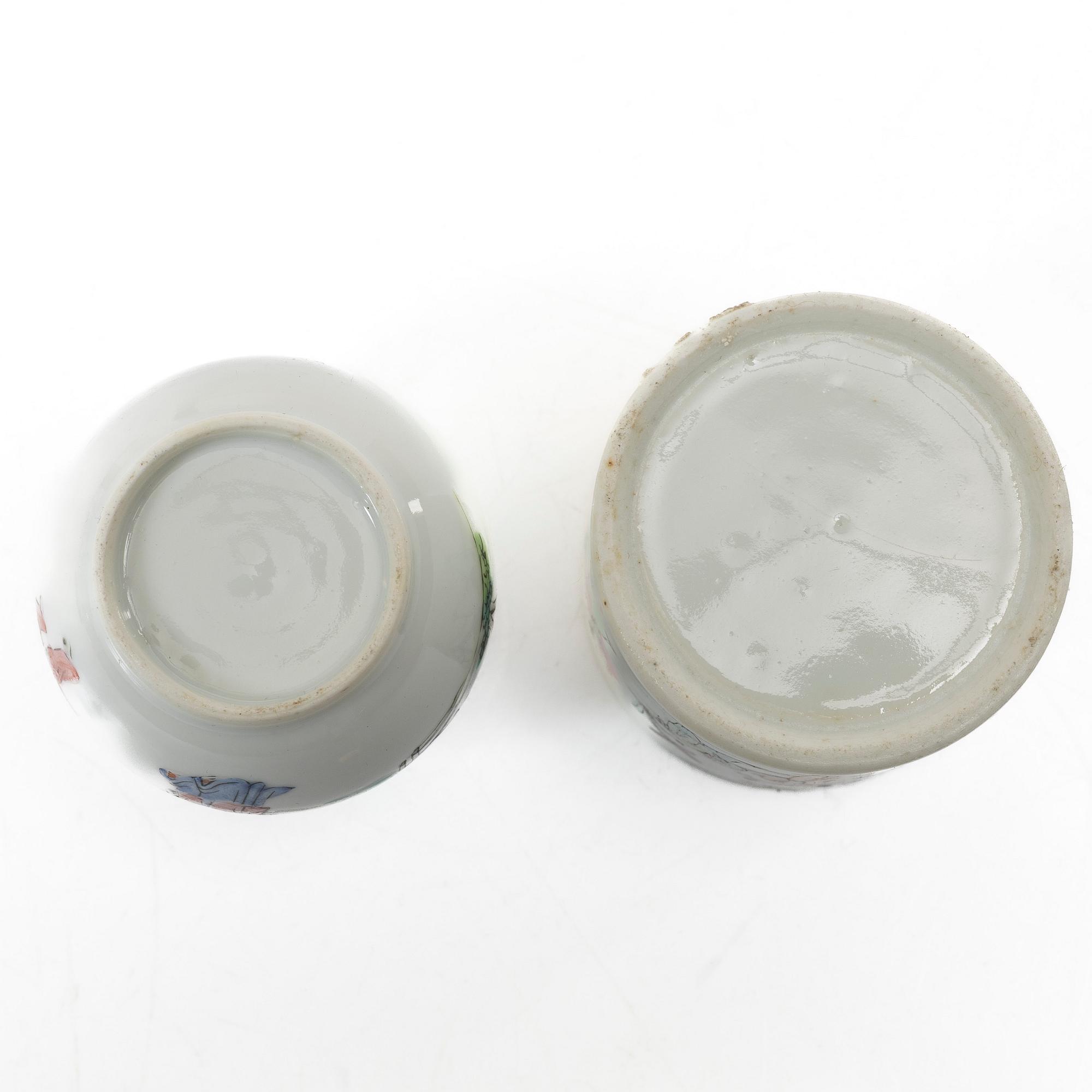 Servisdelar, 6 st, porslin, Kina, 1900-talets början.