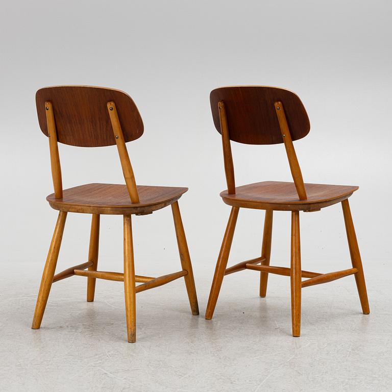 Martinsson and Axelsson, tolar, 6 pcs, "Paus/28T" Nässjö chair factory, 1950s/60s.