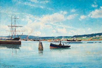 9. Carl Johansson, Harbour scene from Härnösand.