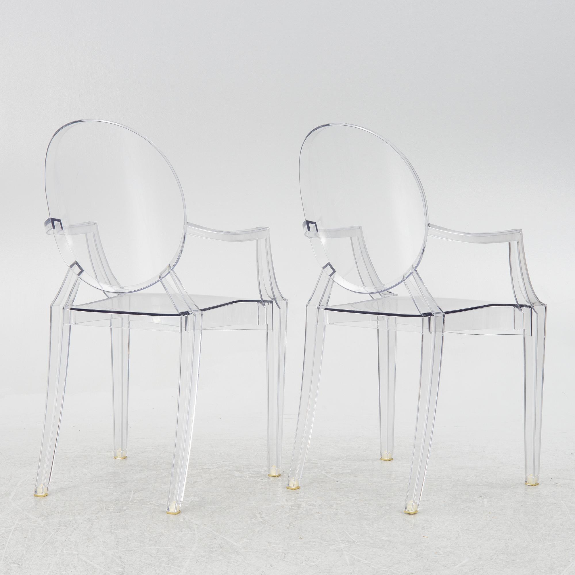 Philippe Starck, a pair of "Louis Ghost" armchairs, Kartell.