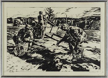 Lars Lerin, träsnitt, signerat L Lerin, daterat 78 och numrerat 41/120 med blyerts.