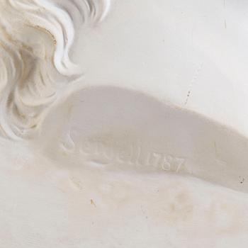 JOHAN TOBIAS SERGEL, efter, medaljong av gips, 1900-tal.