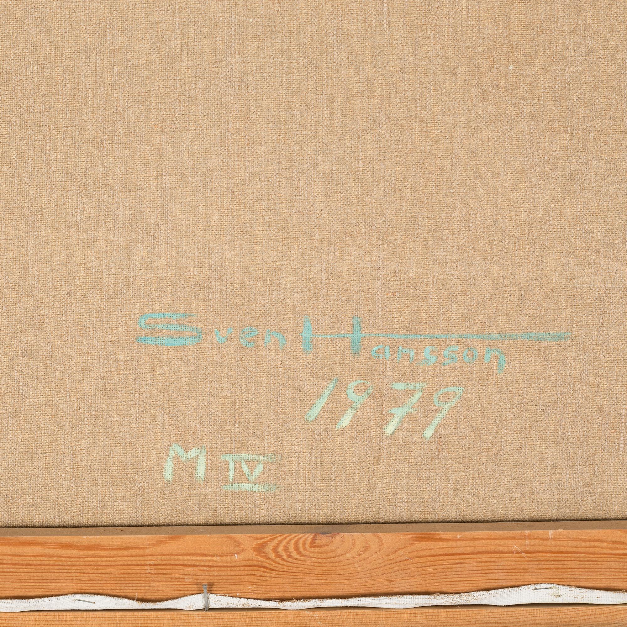 SVEN HANSSON, olja på duk, signerad och daterad á tergo Sven Hansson 1979.