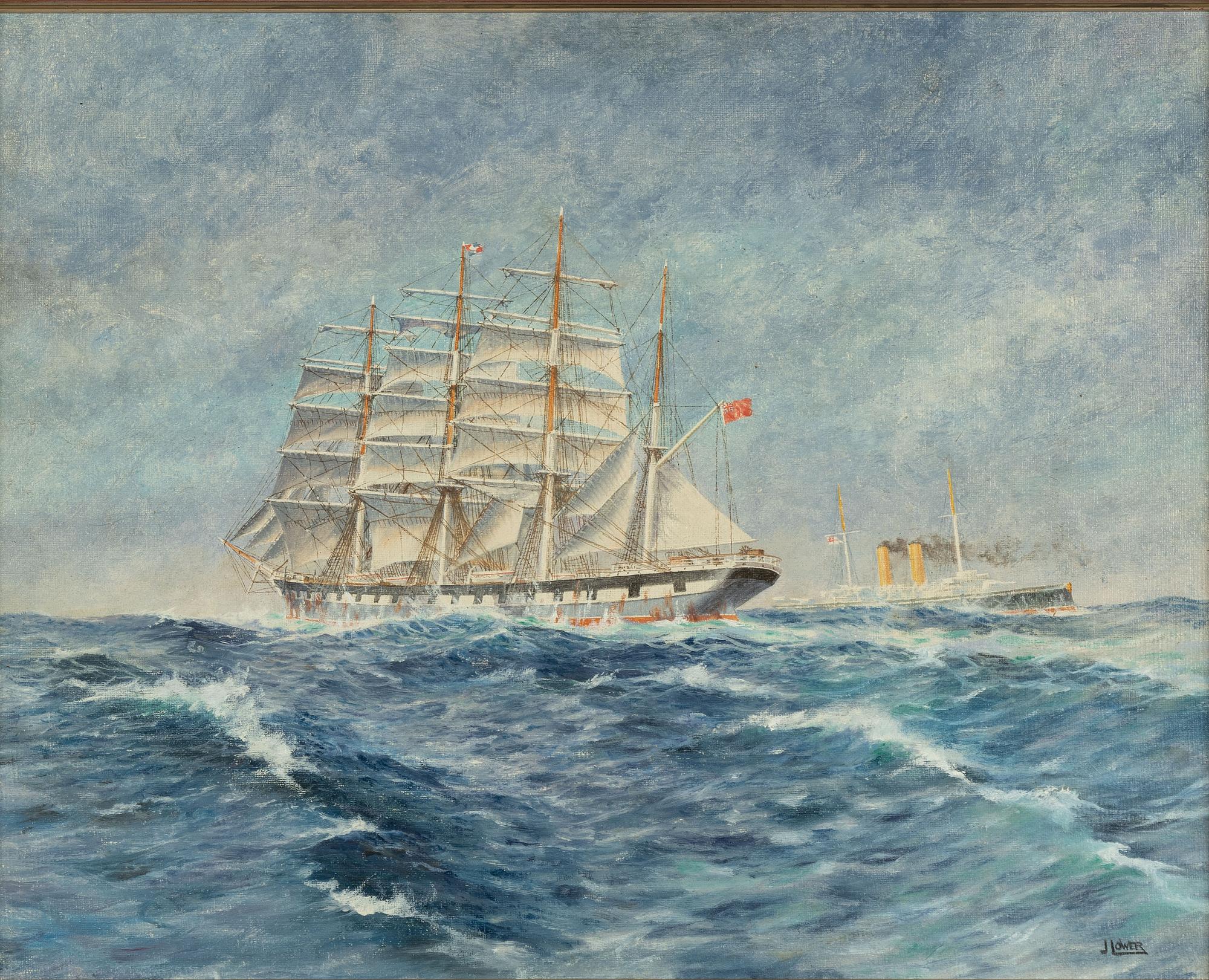 J Lower, Barken "Port Jackson" och kryssaren "Theseus".