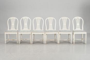 STOLAR, 6 st, gustaviansk stil, 1900-tal.
