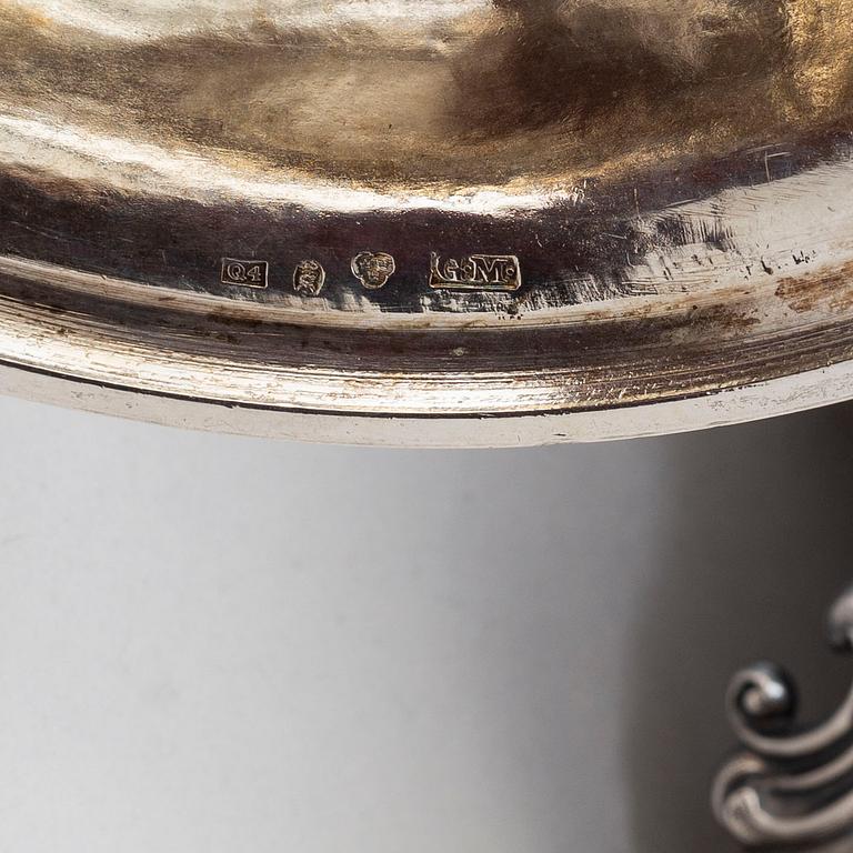 A Swedish 19th century silver sugar bowl and cover, mark of Gustaf Möllenborg, Stockholm 1846.