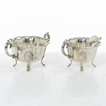 Th Marthinsen, sugar bowl and cream jug, silver, Tönsberg, Norway, first half of the 20th century.