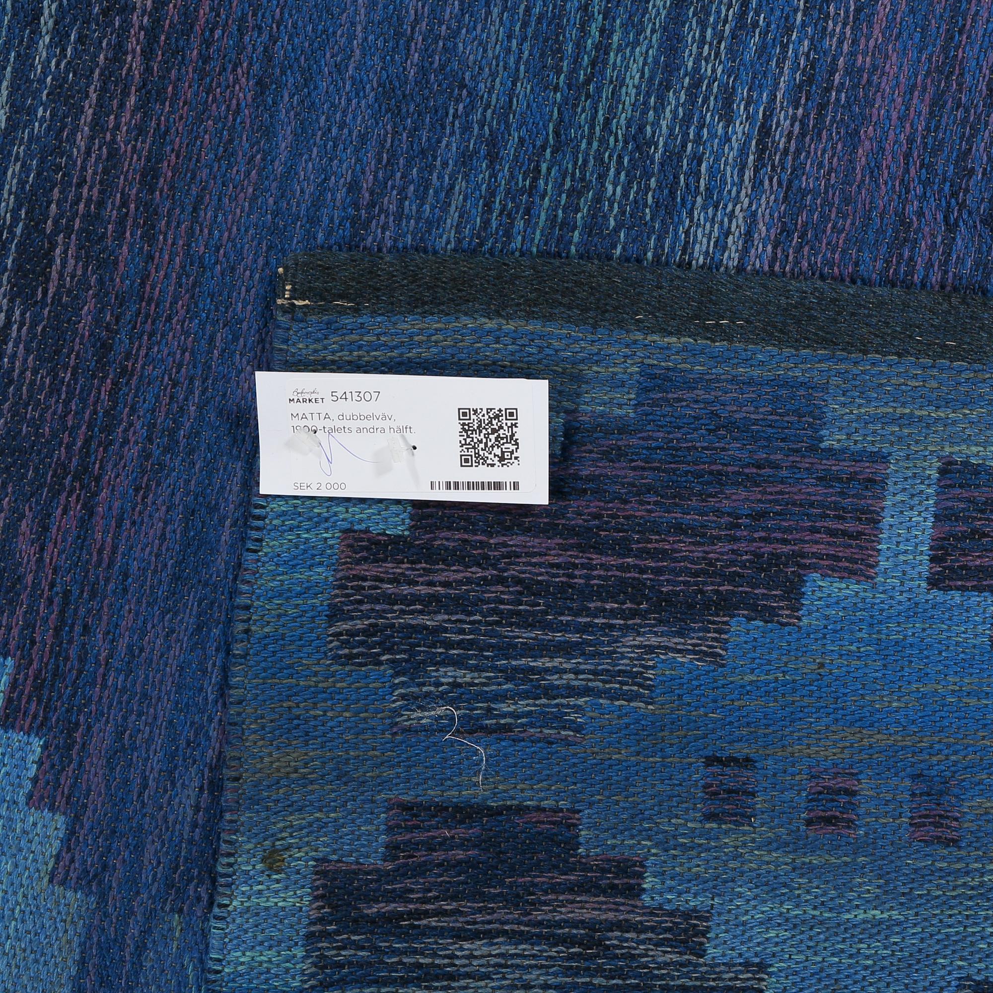 MATTA, dubbelväv, 1900-talets andra hälft, 195 x 133 cm.
