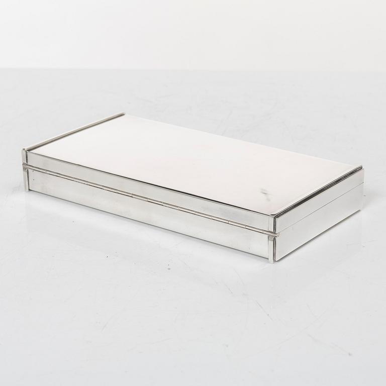 Cigar case, sterling silver, mark FS and with Swedish silver import marks, 20th century.