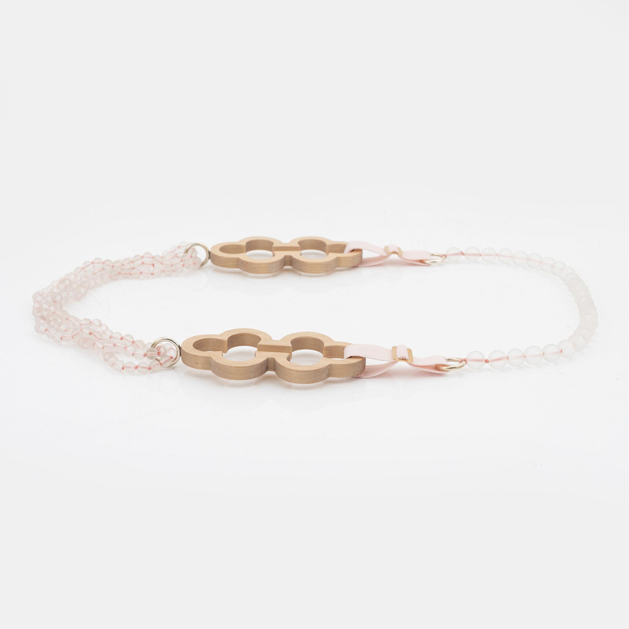 Ulrika Swärd, a birch and glass bead necklace.