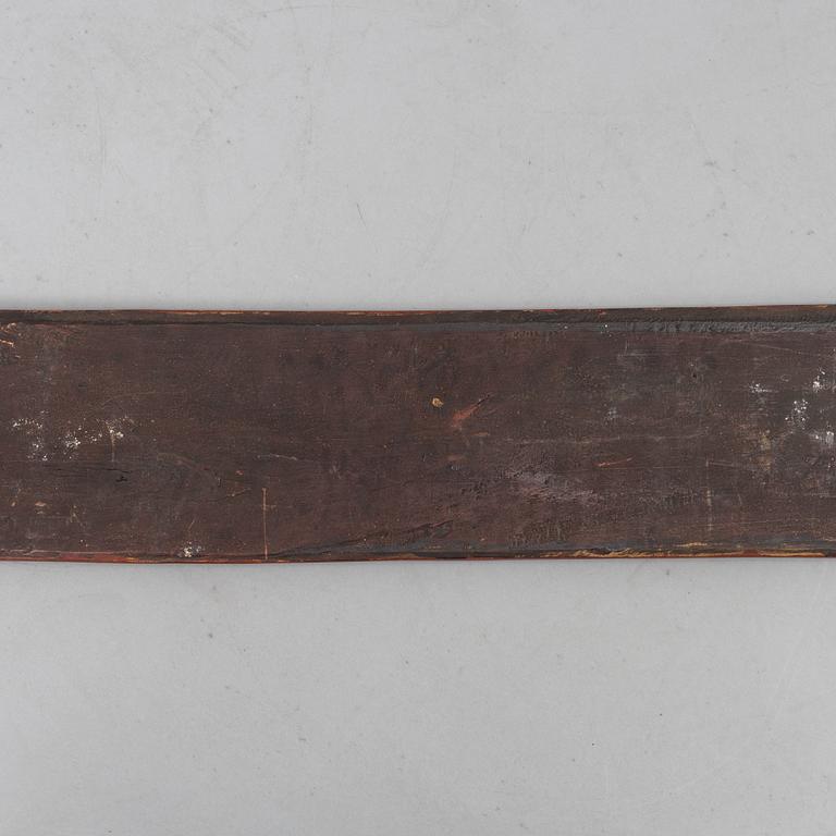 A group of three Chinese wooden panels, late Qing dynasty / around 1900.