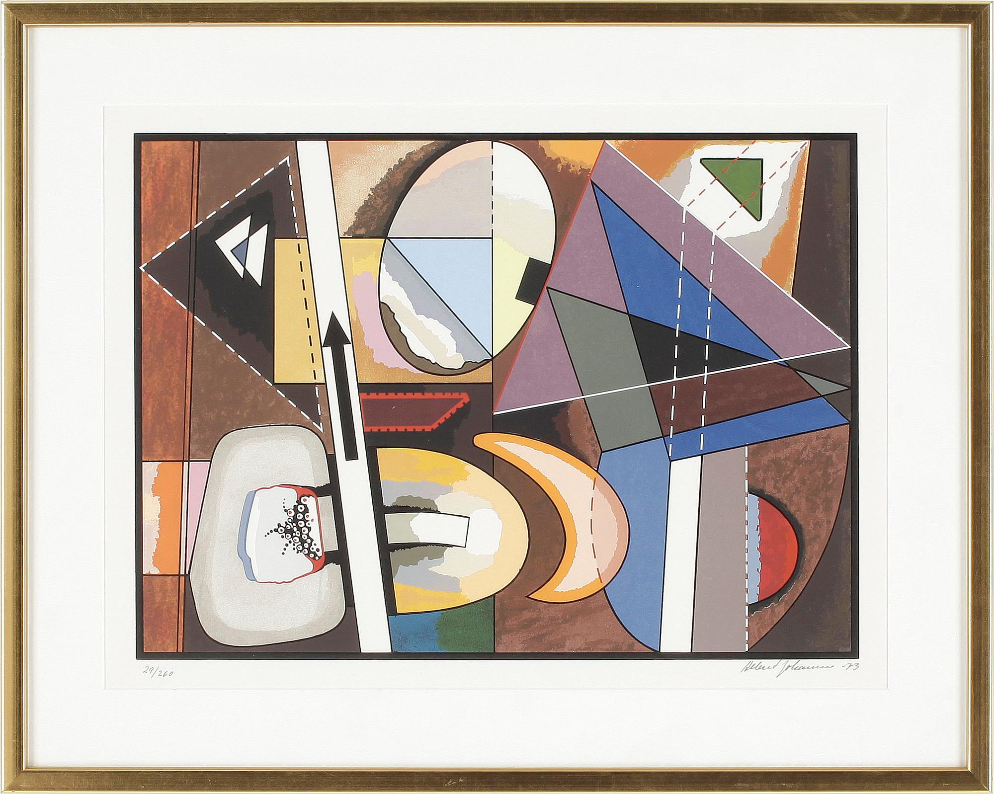 ALBERT JOHANSSON, färgserigrafi, signerad och numrerad 29/260, daterad -73.