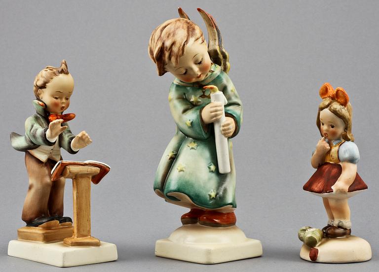 PARTI FIGURINER, 3 st, porslin, bl a Hummel.