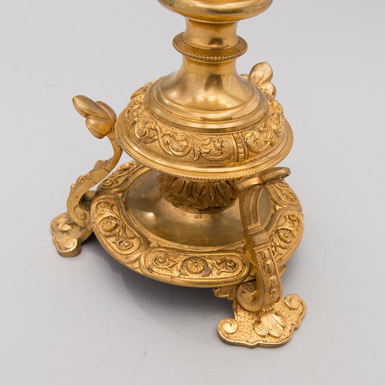 A RUSSIAN CANDELABRA, gilt bronze, Russia, ca 1860-70.