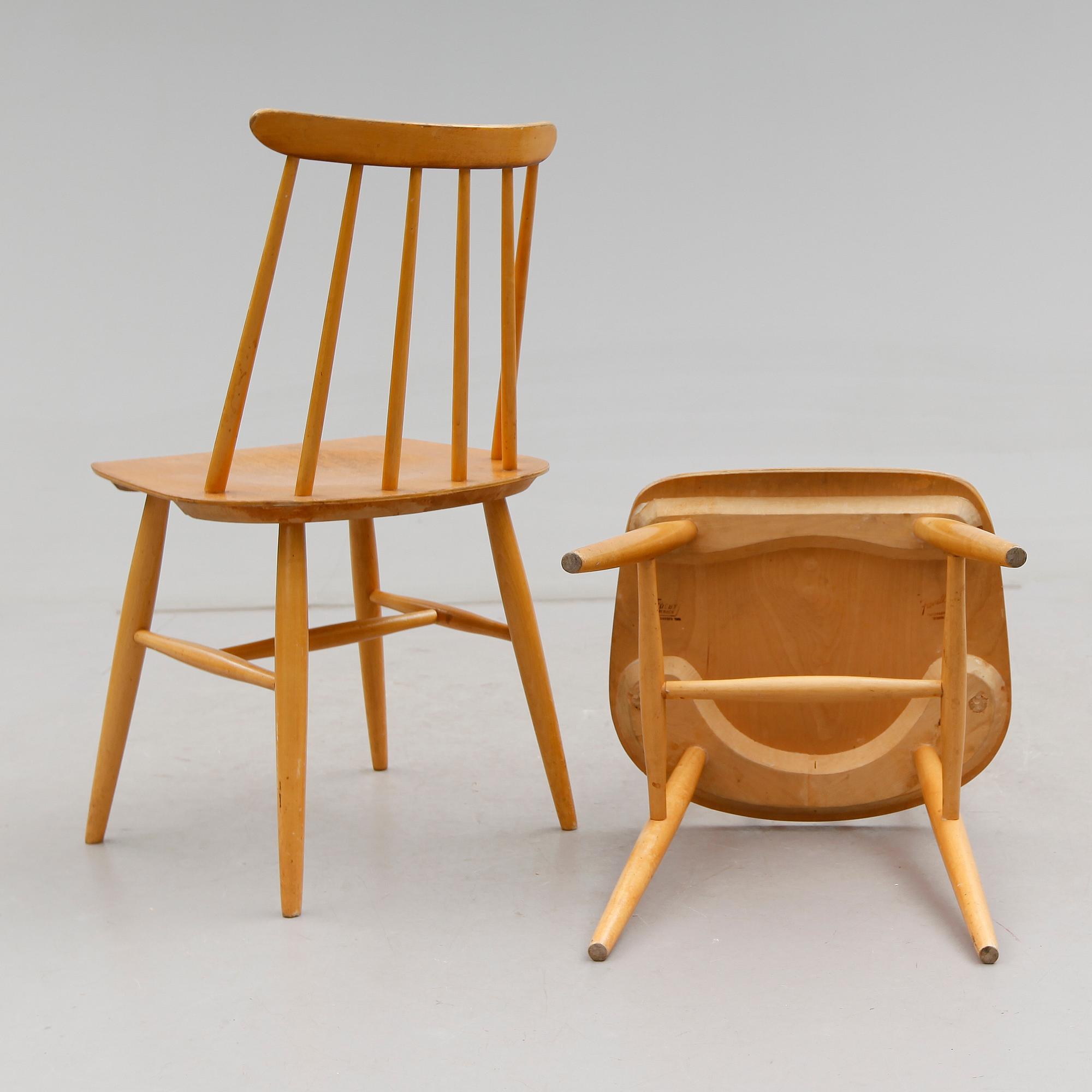 STOLAR, 4 st, "Fanett", Ilmari Tapiovaara, Edsbyverken, 1960-tal.