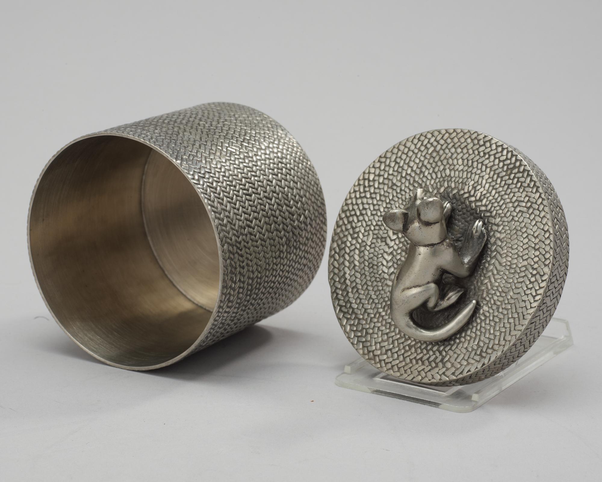 An Estrid Ericson pewter box with cover by Svenskt Tenn.